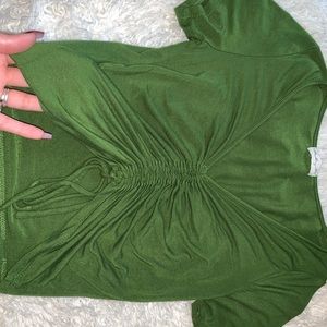 Green open crop top